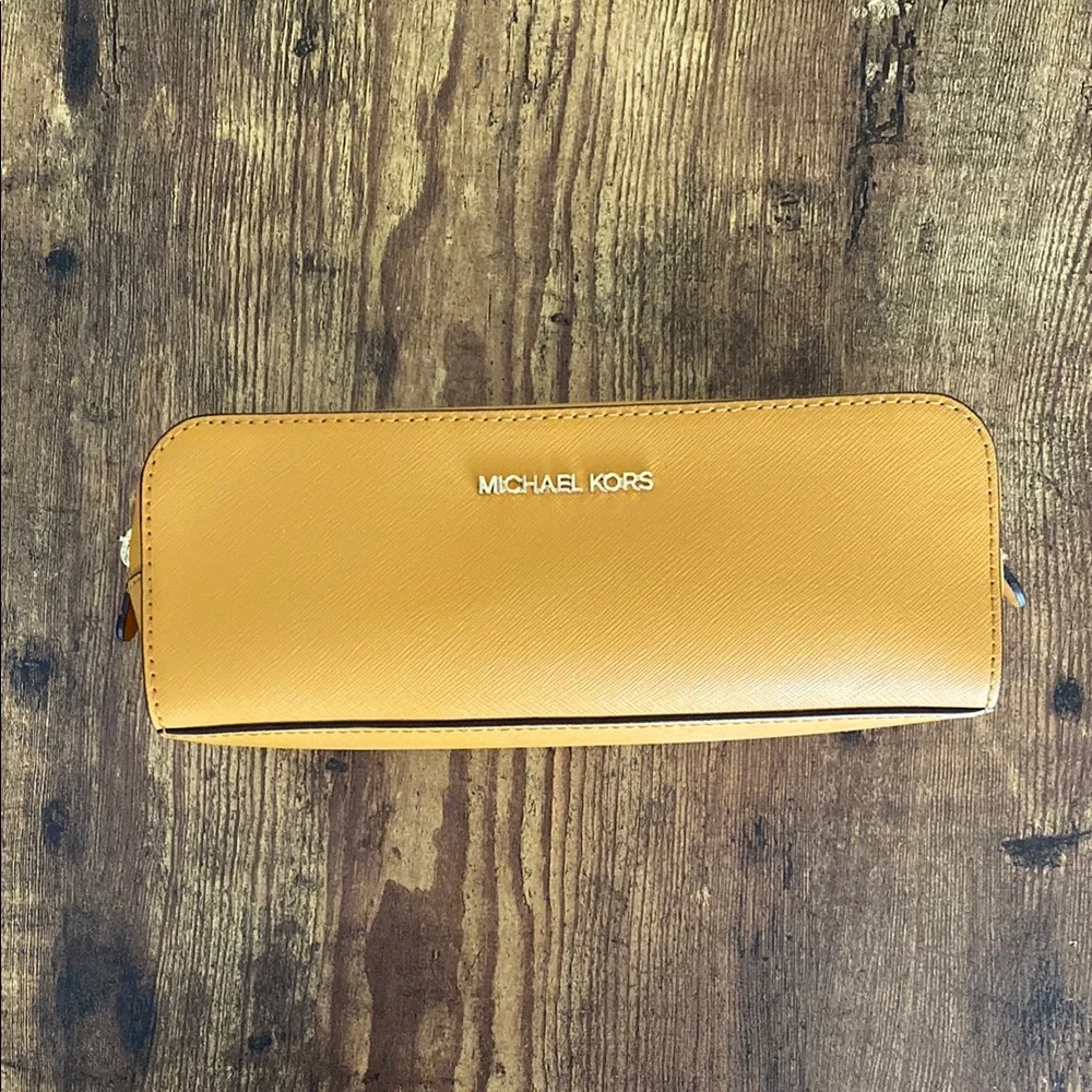 Michael Kors Yellow Saffiano Zip-Around Wallet - Picture 1 of 5